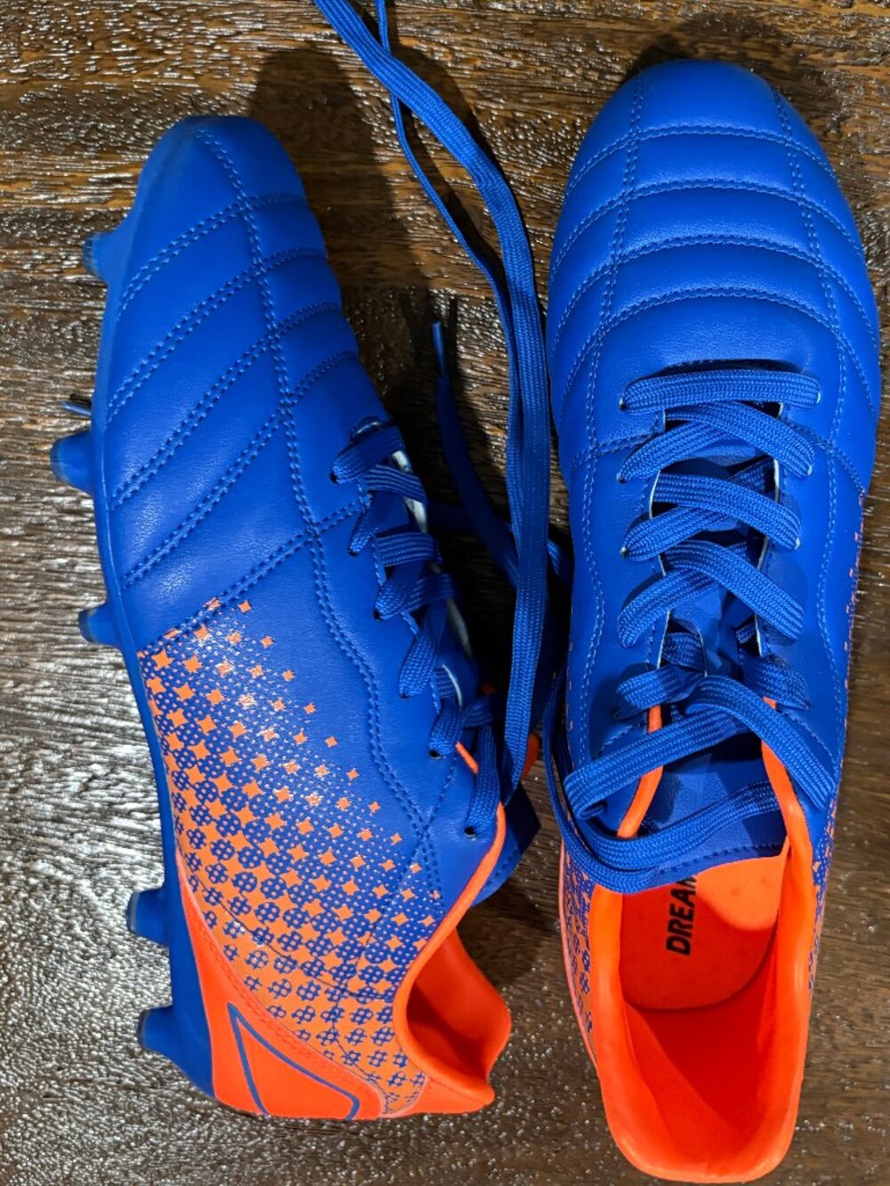 Dream Pairs SuperFlight 1 Bright Blue Orange Men's Cleats sz 10.5 NEW